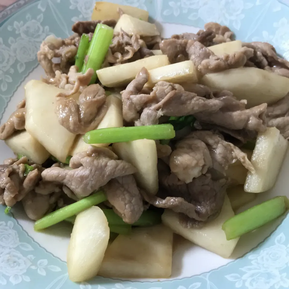 かぶと豚肉の炒め物|まきさん