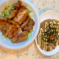 Snapdishの料理写真:照り焼きチキン　とろろ焼き|ぱぁさん