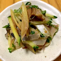 Snapdishの料理写真:しめ鯖と香味野菜の和え物|kanakoさん