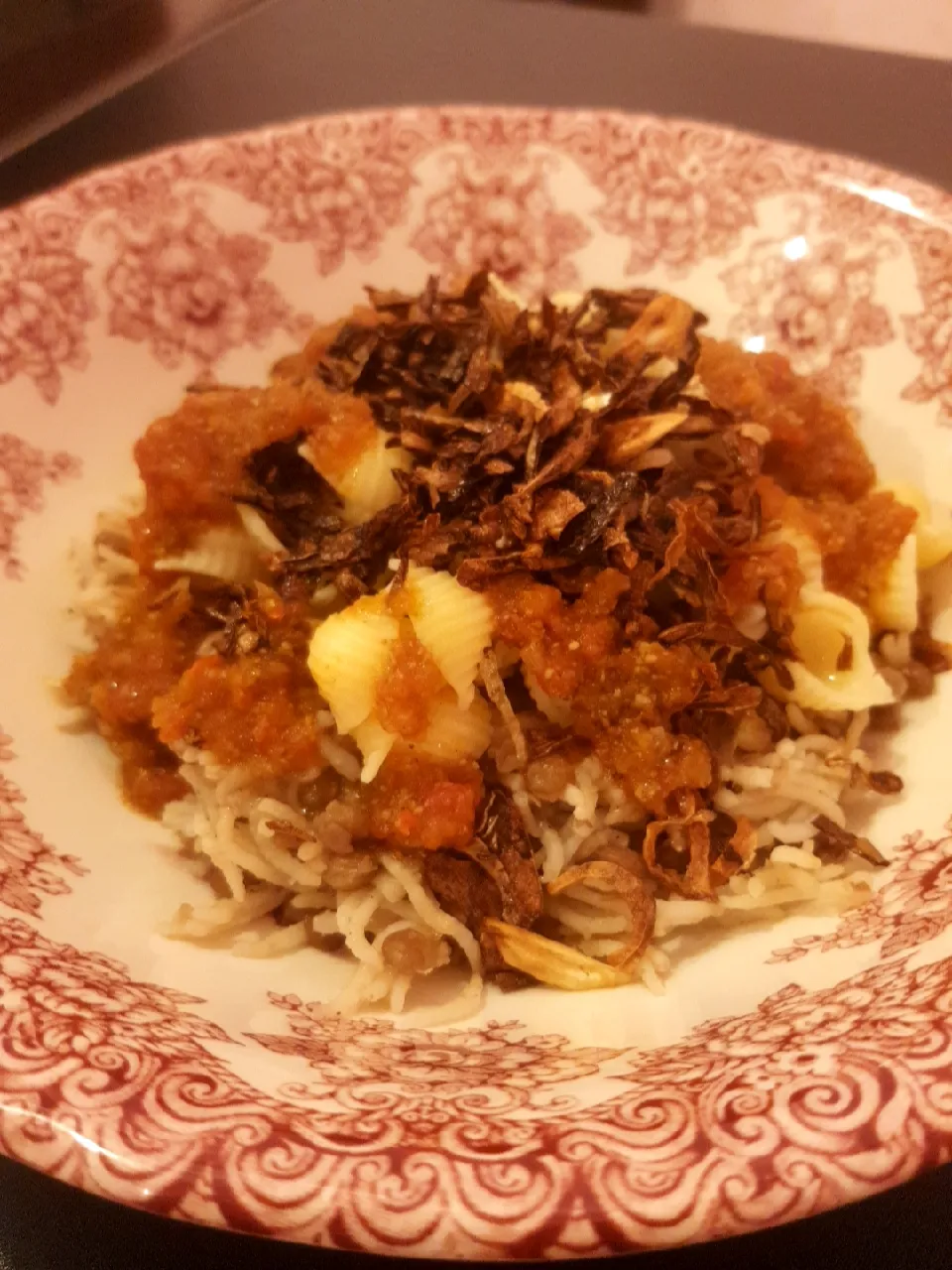 Snapdishの料理写真:kushari style lunch today👌#food #foodporn #foodie #instafood #foodphotography #foodstagram #yummy #instagood #foodblogger #delicious #love #foodlover #like #fo|adamさん