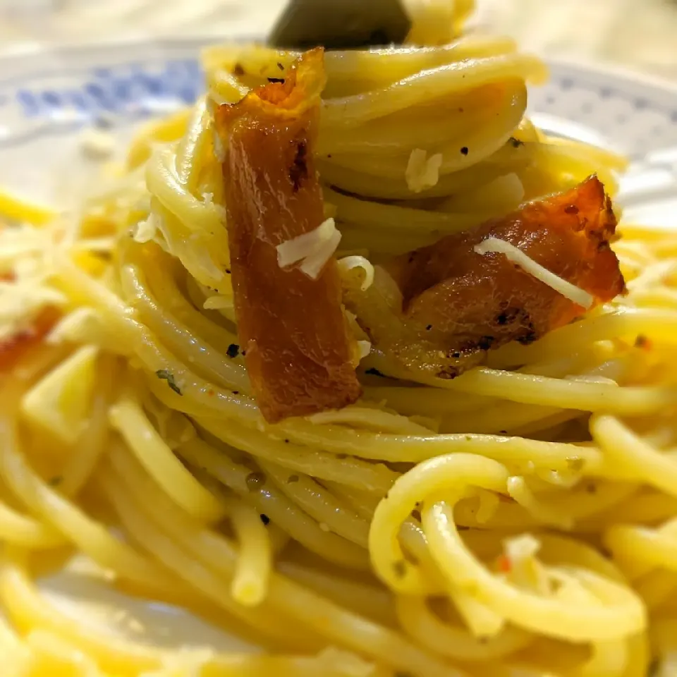 bacon spaghetti aglio olio|Dheeraj Shroffさん