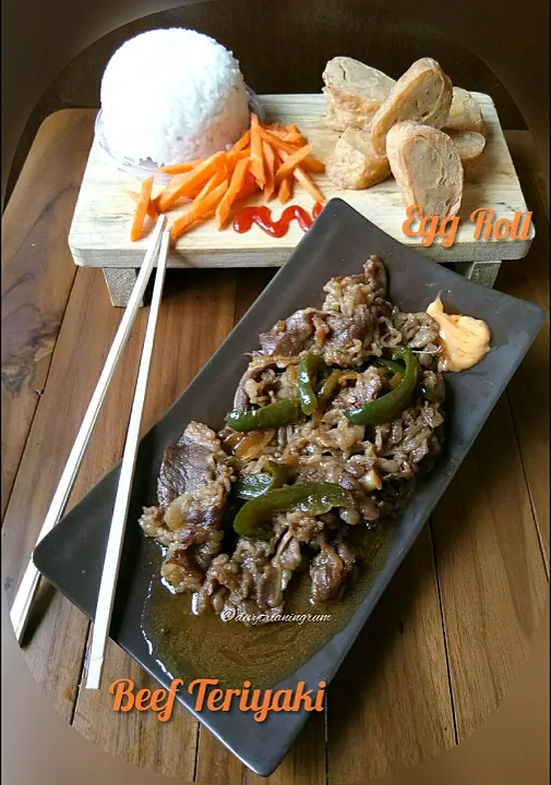 Beef Teriyaki & egg roll home made|devyさん