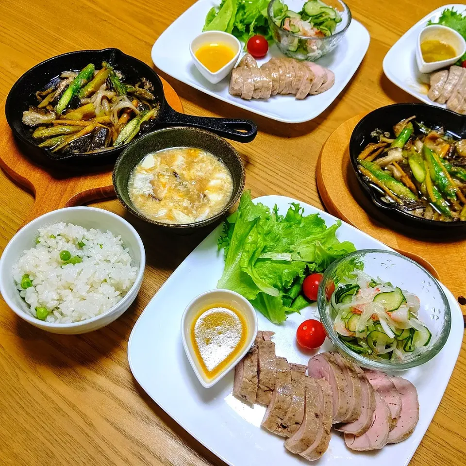 『グリンピースごはんと豚フィレ肉のコンフィ』|seri-chanさん