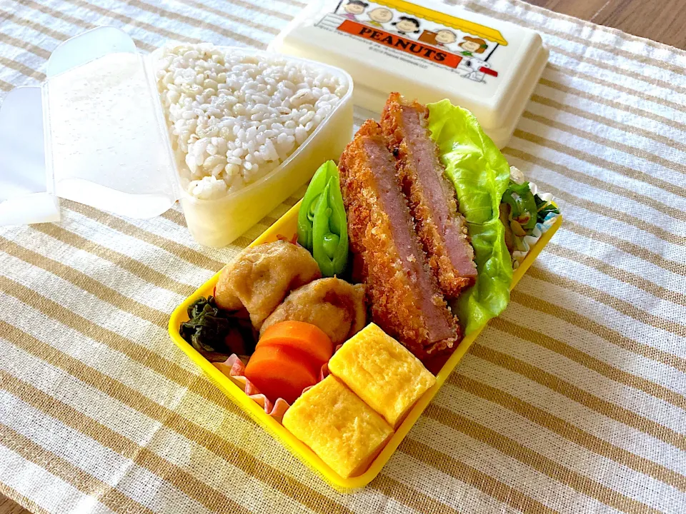 Snapdishの料理写真:大豆のお肉ハムカツ弁当|tokkoさん