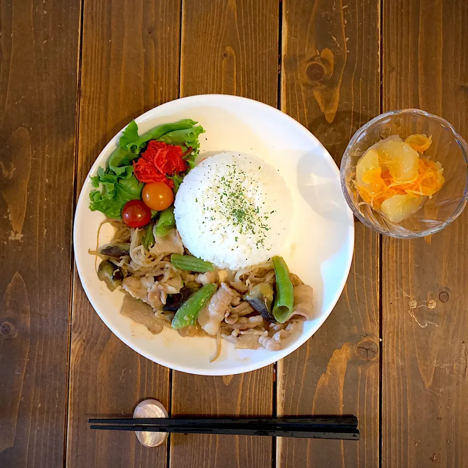 豚バラとおナスの味噌炒めプレート💕|ともさん