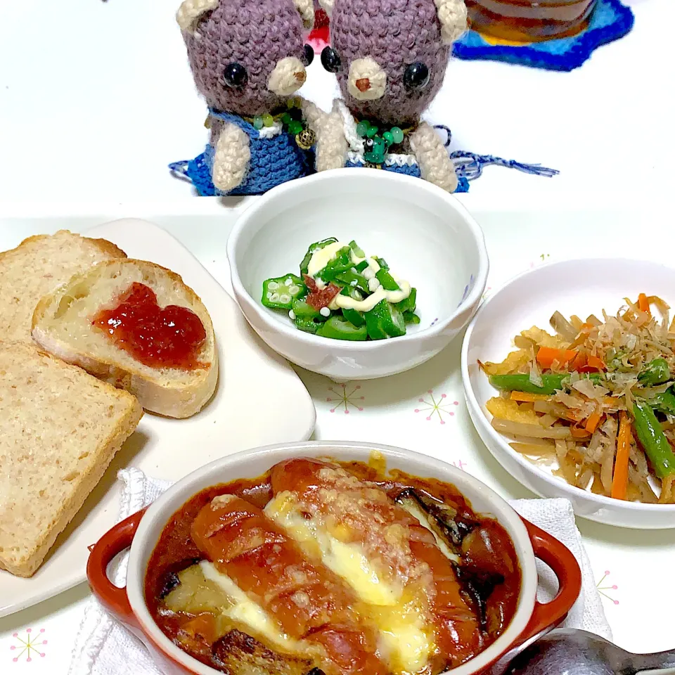 Snapdishの料理写真:朝ごぱん(*⁰▿⁰*)|chagashiさん