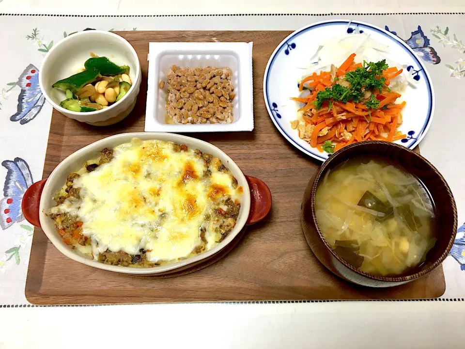 鰯と豚挽肉のドライカレーのリメイク♡マッシュポテト&焼きチーズドライカレーのご飯|みよさん