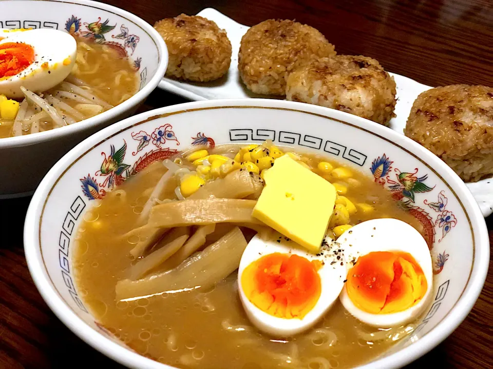 味噌ラーメンと焼きおにぎり|sachi ＊さん