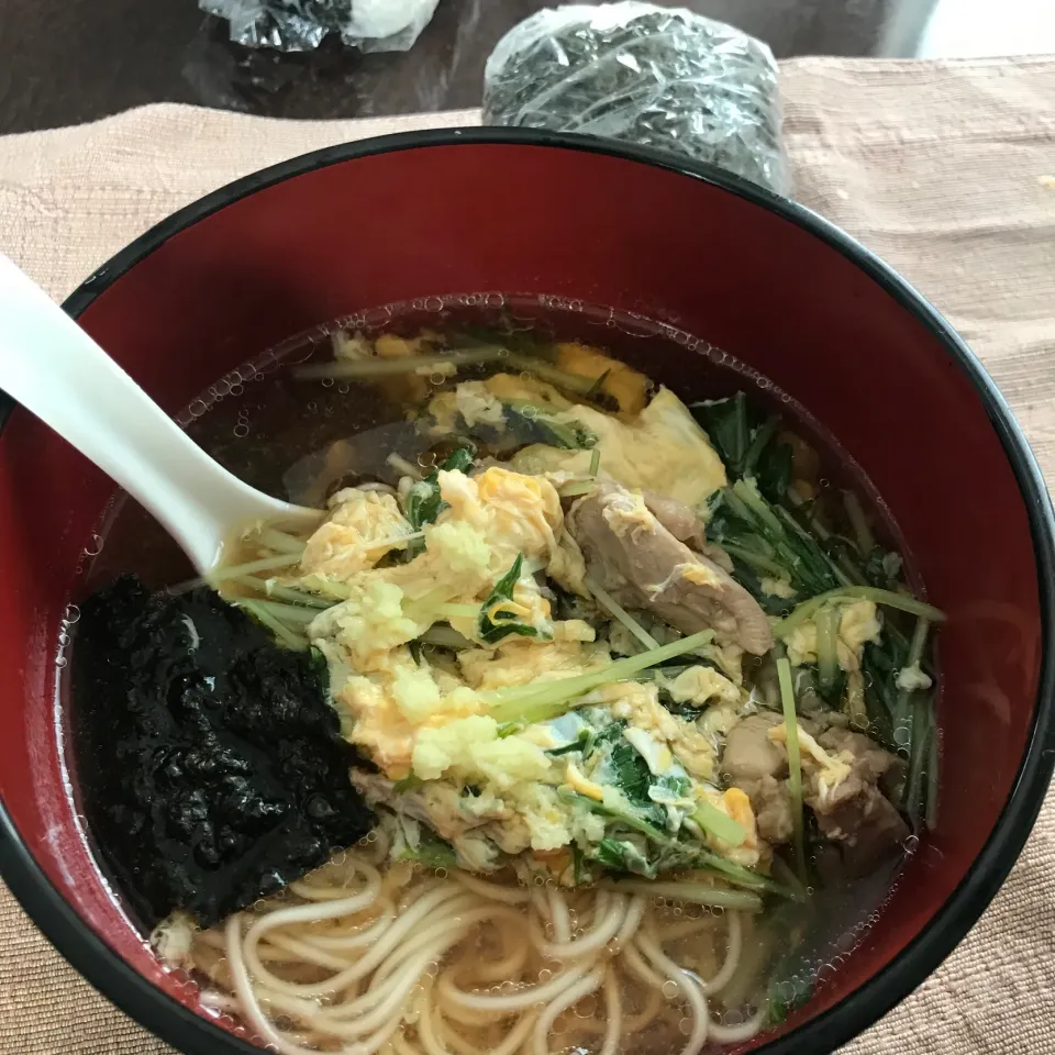 鳥そうめん、おにぎり|純さん