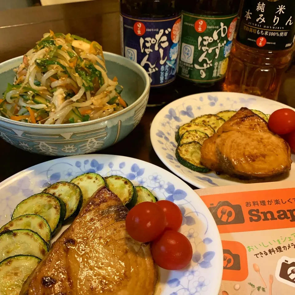 当選商品でカジキマグロのバター焼きと野菜の茹で浸し🥗|みっこちゃんさん