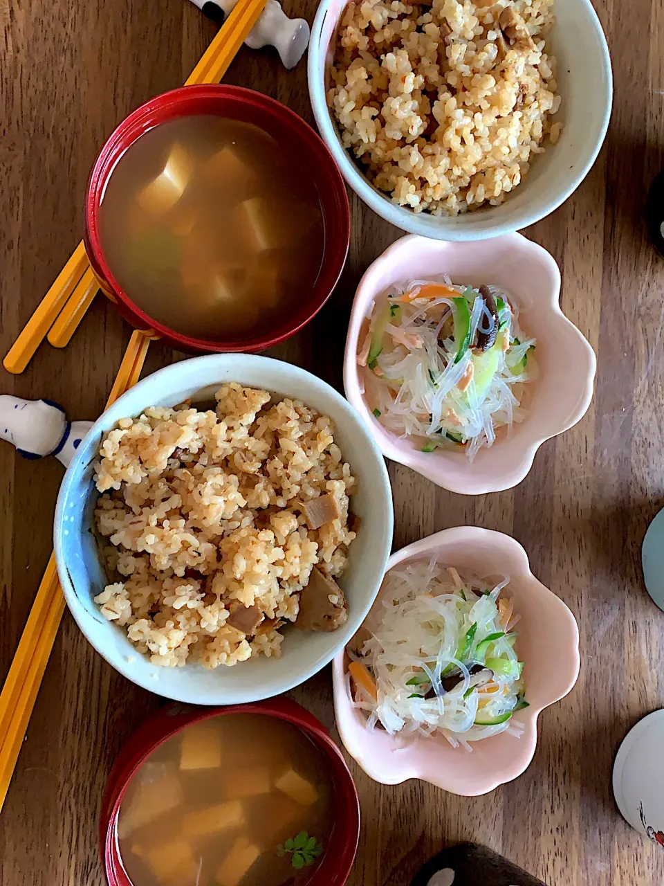 あじごはんと和風春雨サラダとお吸い物♪お昼ごはん~(^^)♡|Mieco 12943さん