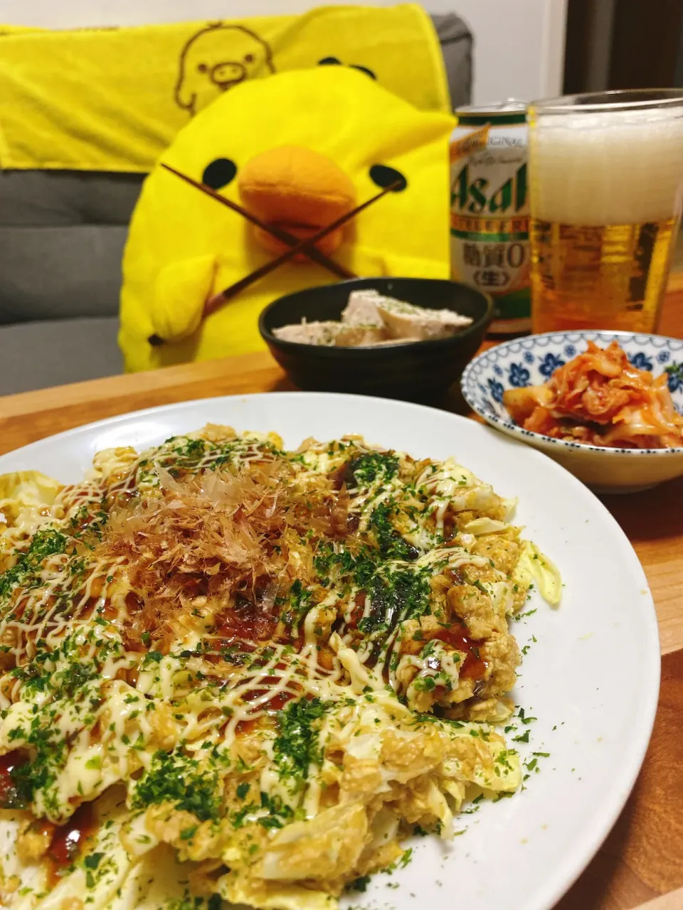 電子レンジでオートミールお好み焼き|かんきちさん