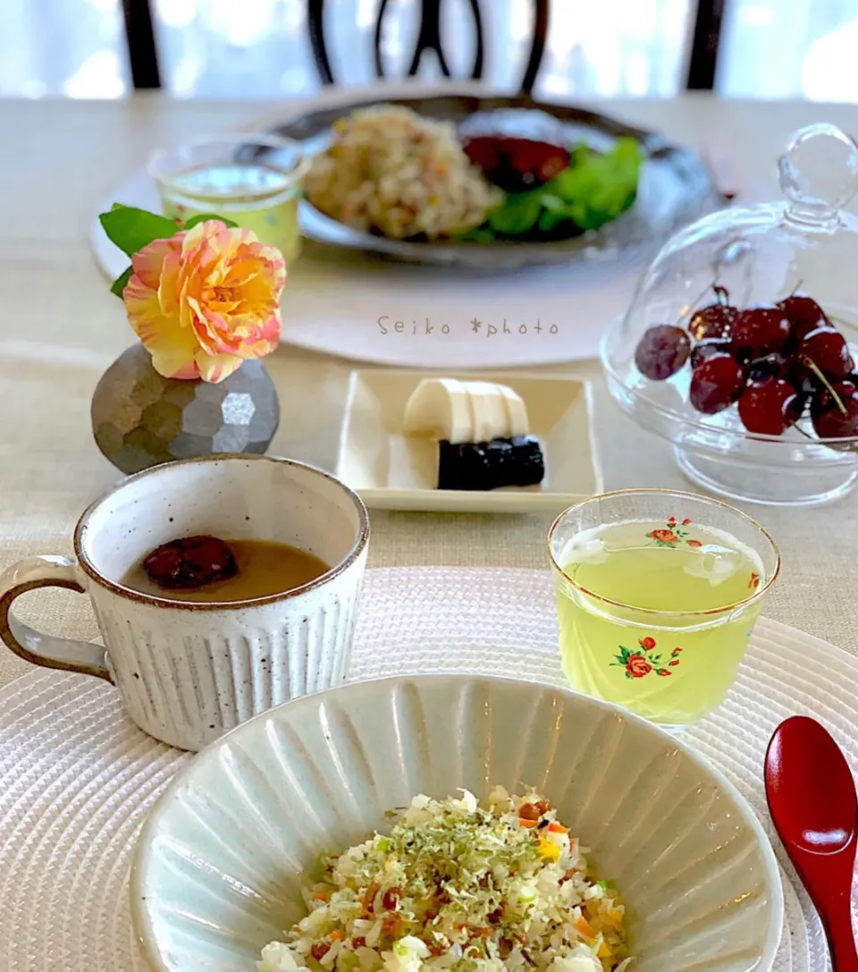 20200530-2 息子とのお昼ごはんはいつものおジャコ納豆チャーハン😬|Seikoさん