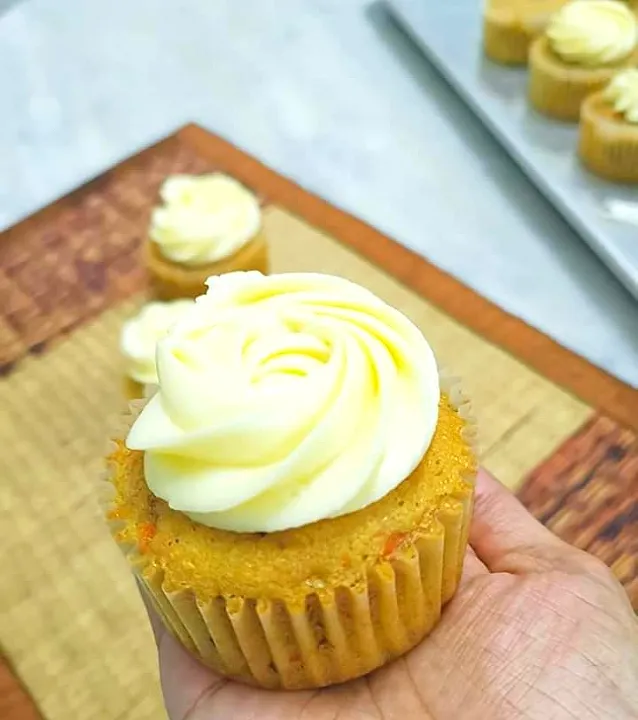 Snapdishの料理写真:Carrot Cup Cake Cream Cheese|Nora's Kitchensさん