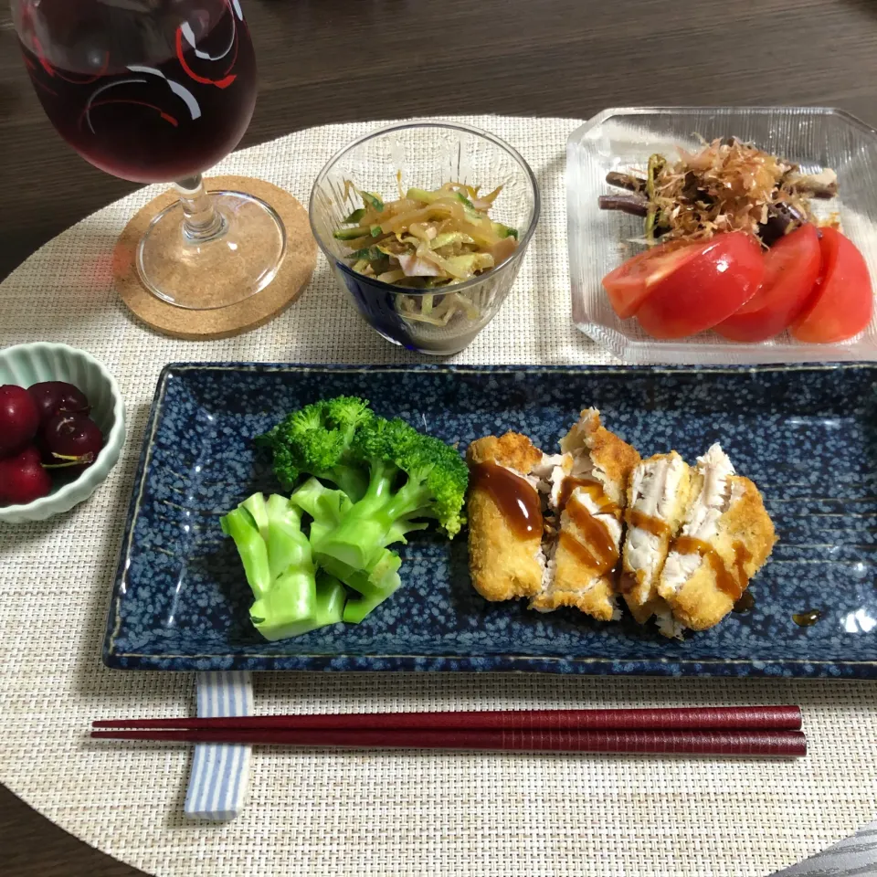 Snapdishの料理写真:今日の晩ご飯：マグロカツ|ななみんさん