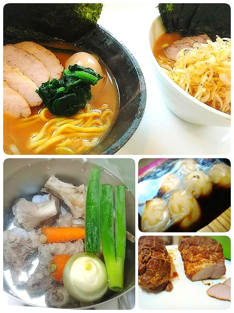 Snapdishの料理写真:旦那さんが家系ラーメンを作ってくれました！
1日かけてスープをとって、仕込みしてました。私は、3分ぐらいでペロリと完食。とっても美味しかったです！(*´罒`*)|Ikuyo Hasegawaさん