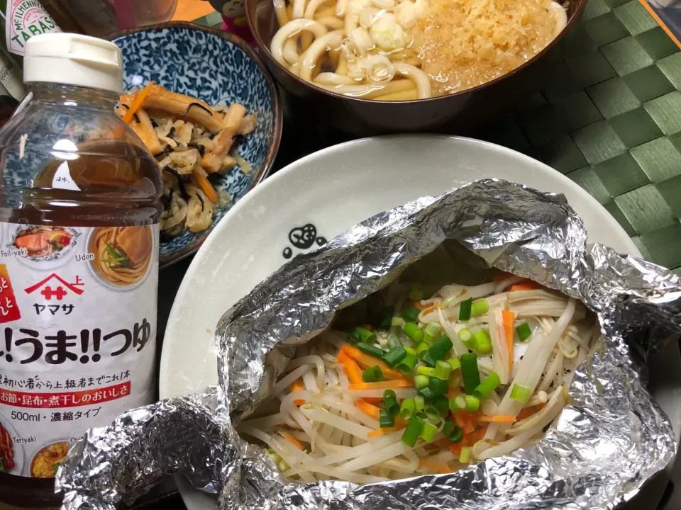 🐟鱈のバターホイル焼き🧈切干し大根煮🍜あっさりうどん|Asa Eiさん