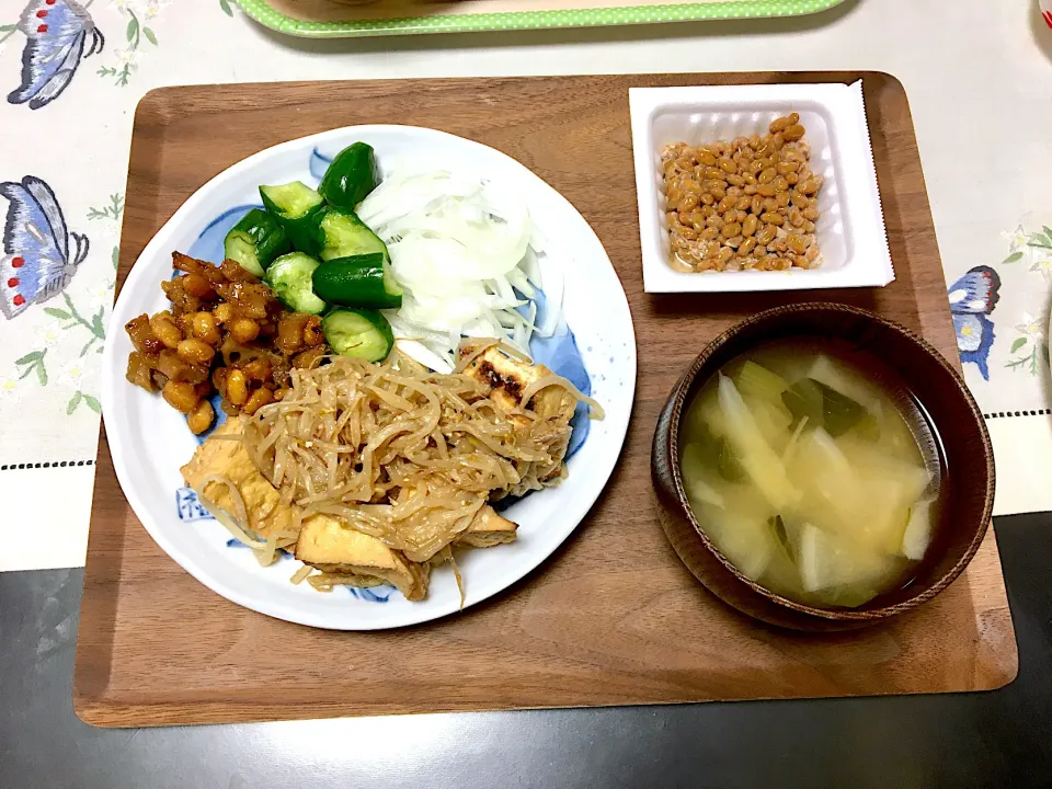 ベジ料理♡厚揚げともやしの味噌炒めのご飯|みよさん