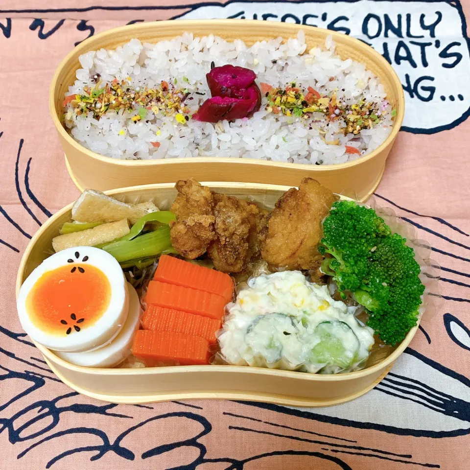 旦那のお弁当、唐揚げ弁当にしました^ ^|ヤマネコさん