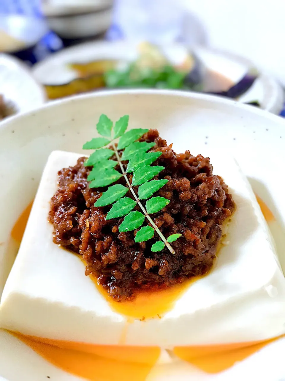 豆腐のリメイク肉味噌のせ|オーロラさん