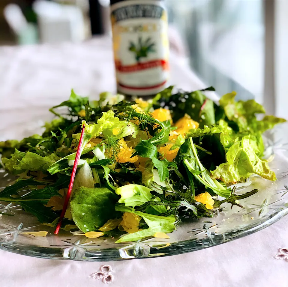 日向夏とベビーリーフのサラダ🥗オリーブオイルをたっぷりかけて|yoko.tanakaさん