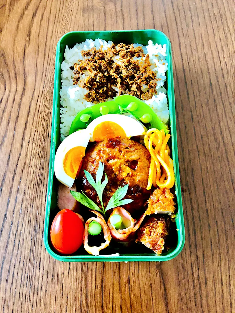 Snapdishの料理写真:今日のお弁当☆高校男子ハンバーグ弁当|笙　みかんさん