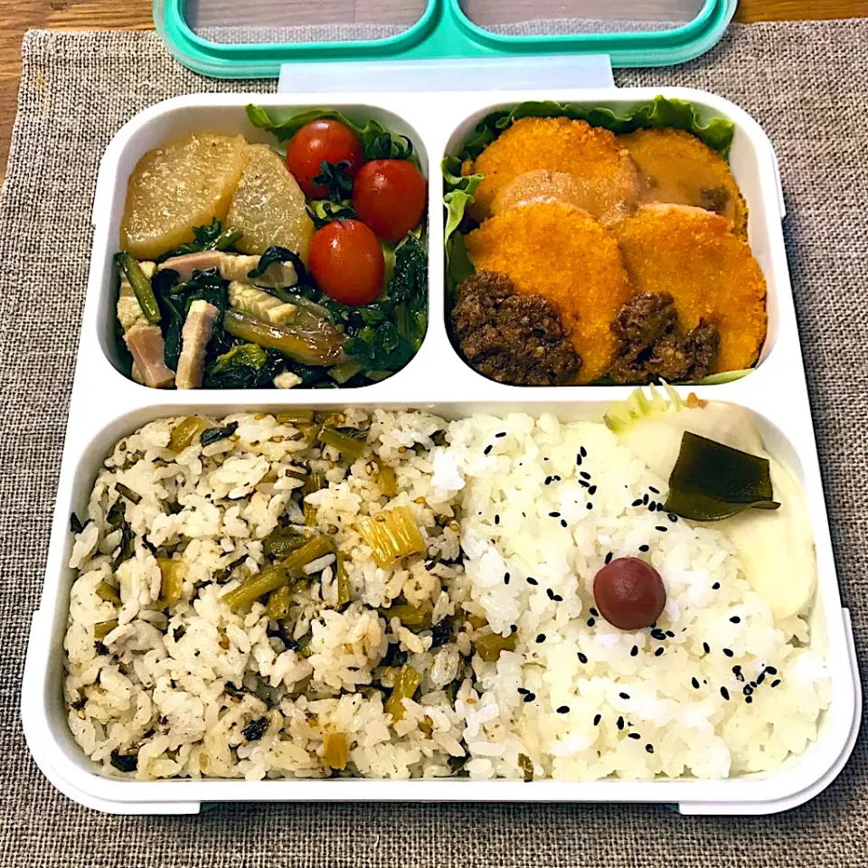 混ぜ込みご飯と白飯の2色弁当|morimi32さん