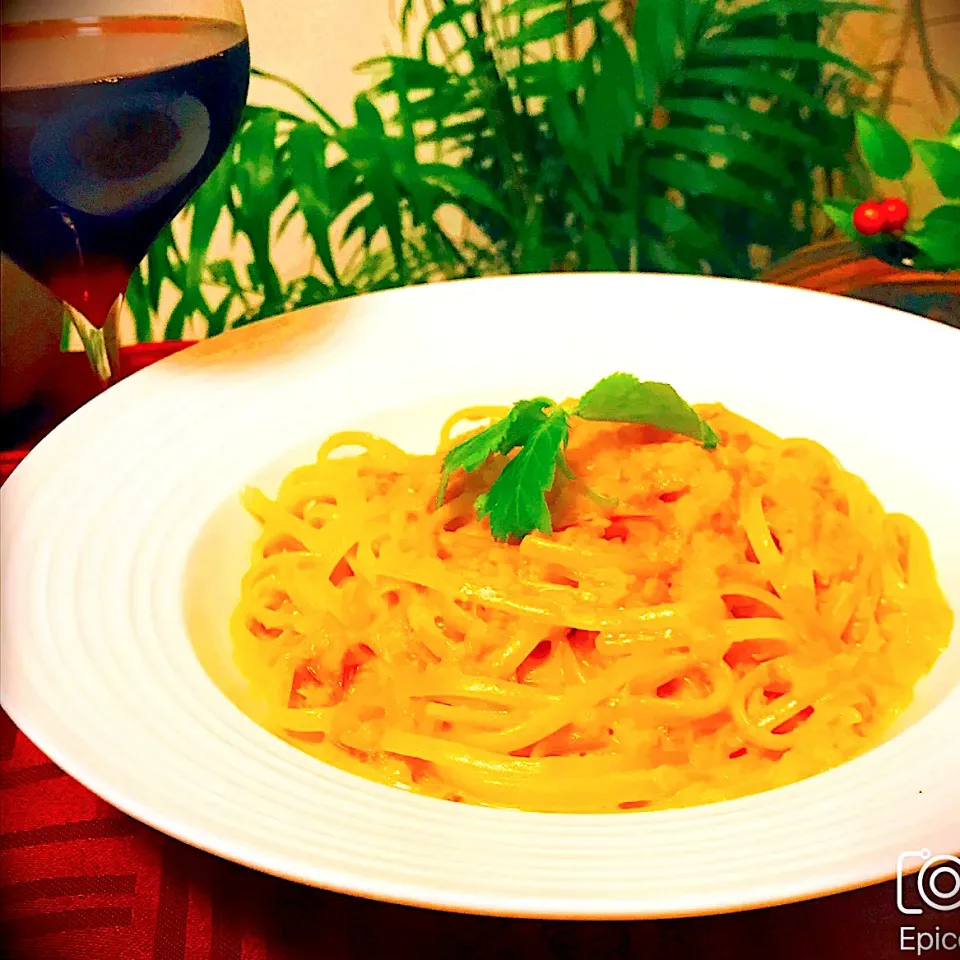 そういえば蟹缶の消費期限間近だ。‼️ で🍝🦀蟹のトマトクリームパスタ|Sの食卓さん