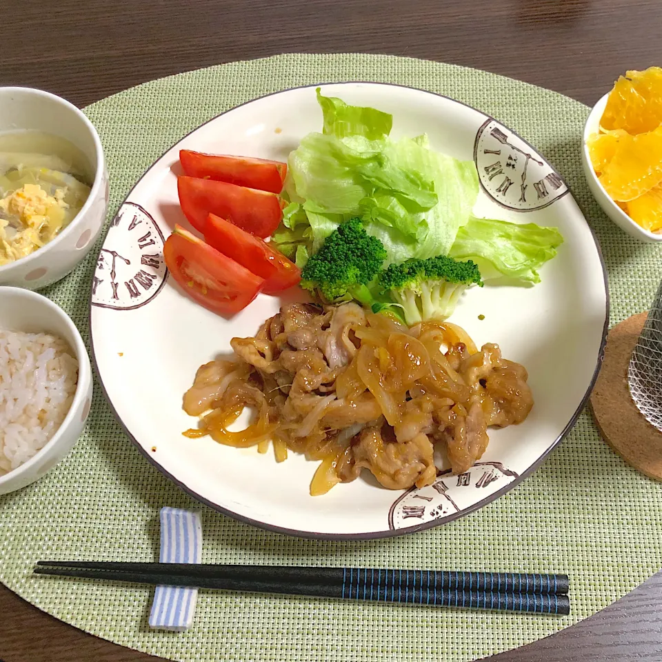 6/3 晩ご飯：豚の生姜焼き|ななみんさん