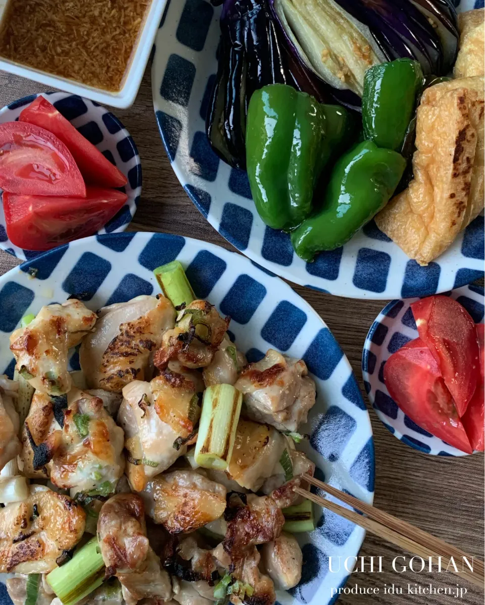 ねぎ塩グリルチキン　夏野菜の素揚げ|いづみさん