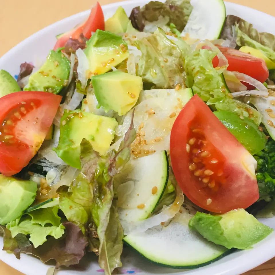 在宅勤務中の男飯(サラダ🥗)|おおもりの星さん