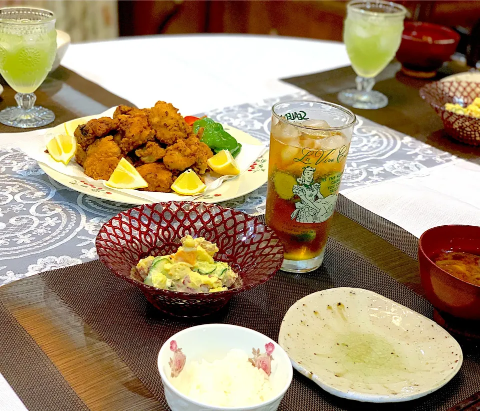 20200604-3 お夕飯はドンと唐揚げ✨私はピムス🍋🥒を飲みました😆|Seikoさん