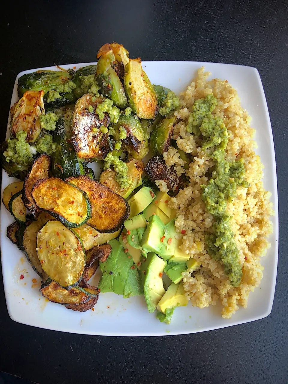 Roasted zucchini and Brussel sprouts.|WholeLivingLargeさん