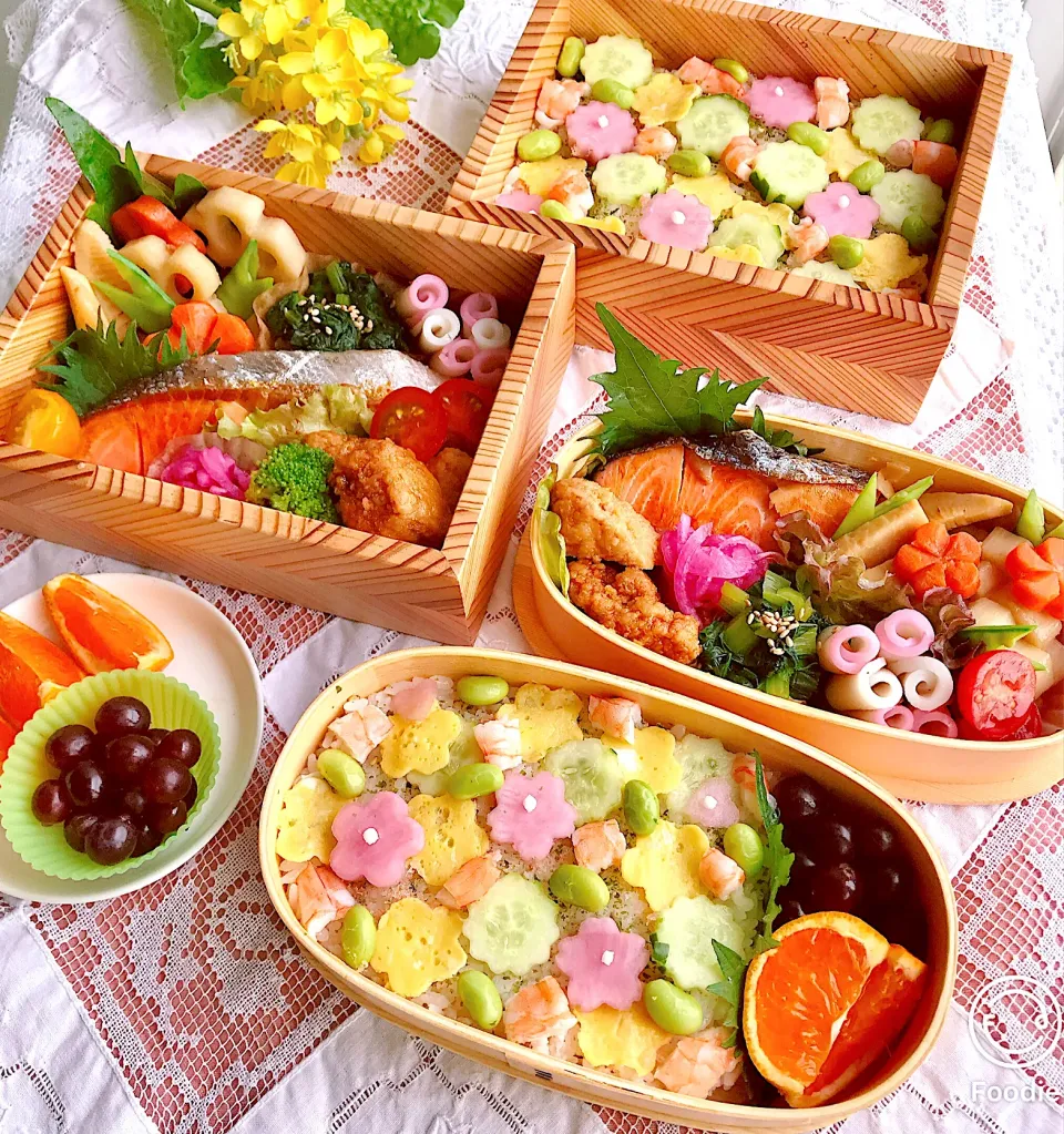 《夫の朝ごはん🌸私のお弁当》|ちゃべさん