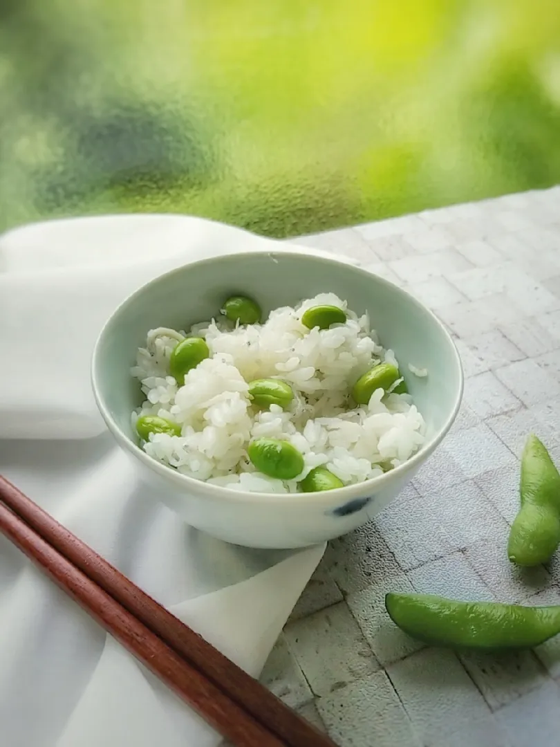 枝豆としらすの混ぜご飯|ももまさん