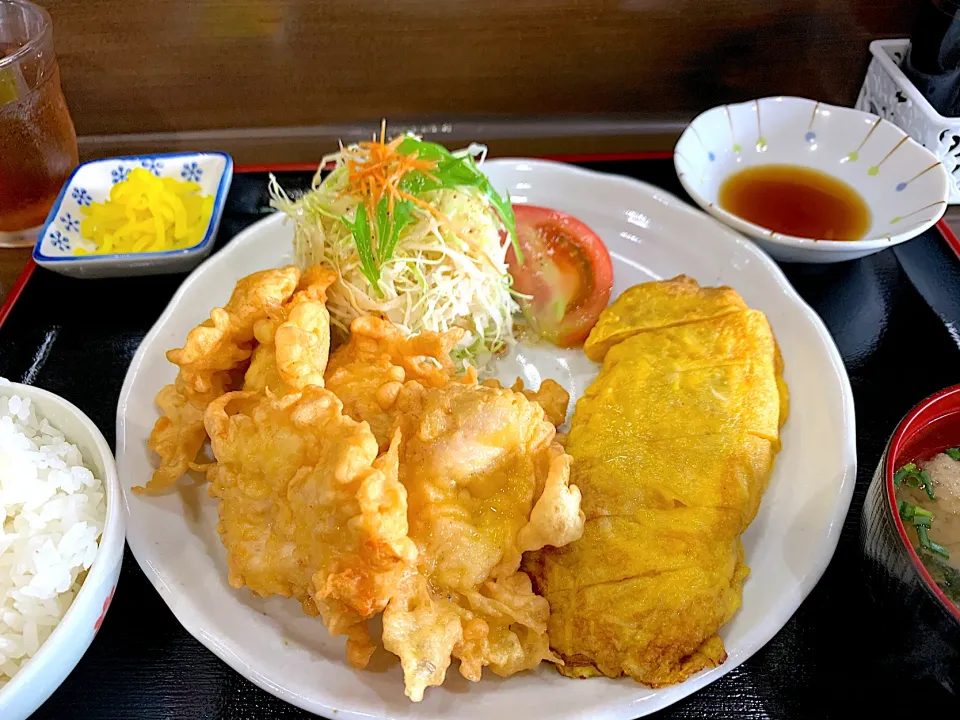 とり天と玉子焼き定食|ぶりっとさん