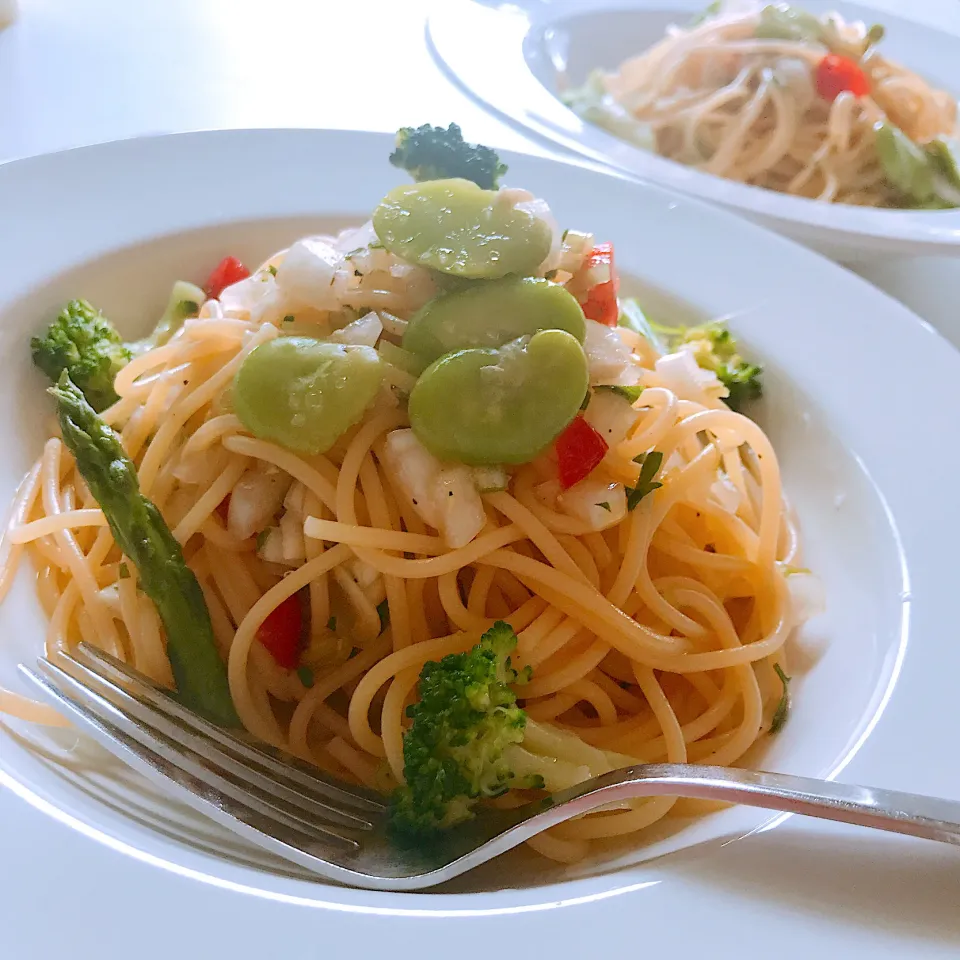 お昼は空豆のパスタ😋|JAMさん