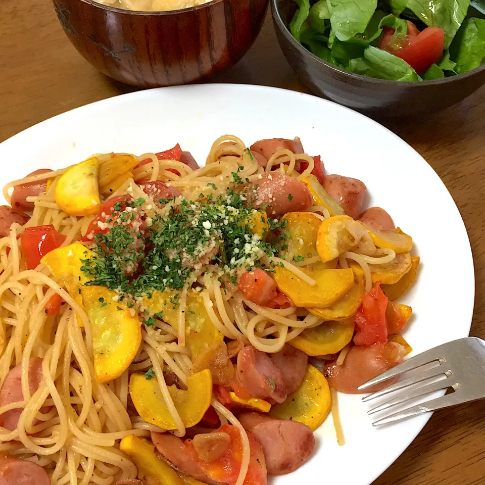 ズッキーニとトマトのパスタ|トッチーさん