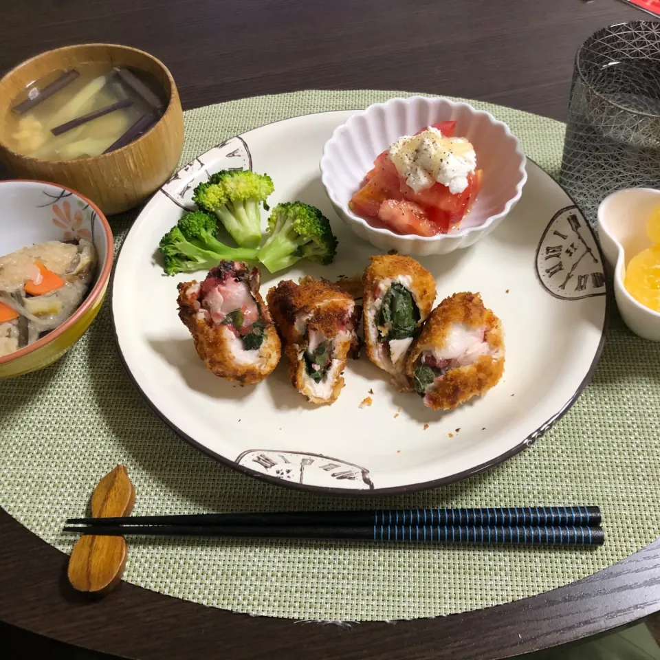 6/5 晩ご飯：ささみ梅しそフライ|ななみんさん