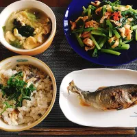 イワナの混ぜご飯、子持ち鮎の塩焼き|reoさん