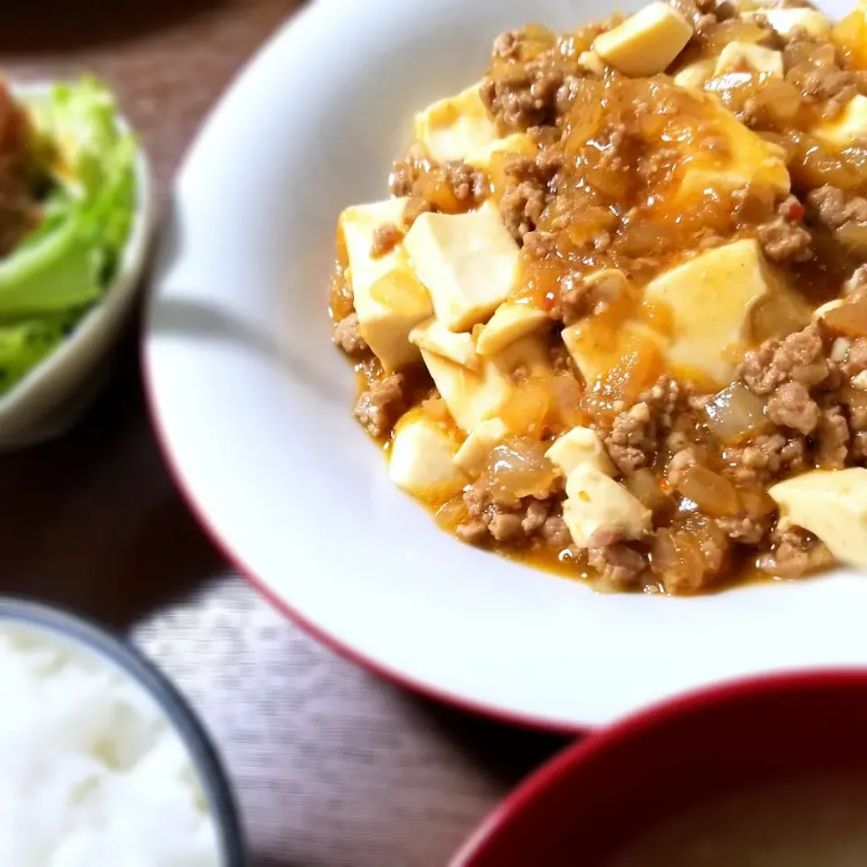 夕食◎麻婆豆腐🍚|しょちちさん