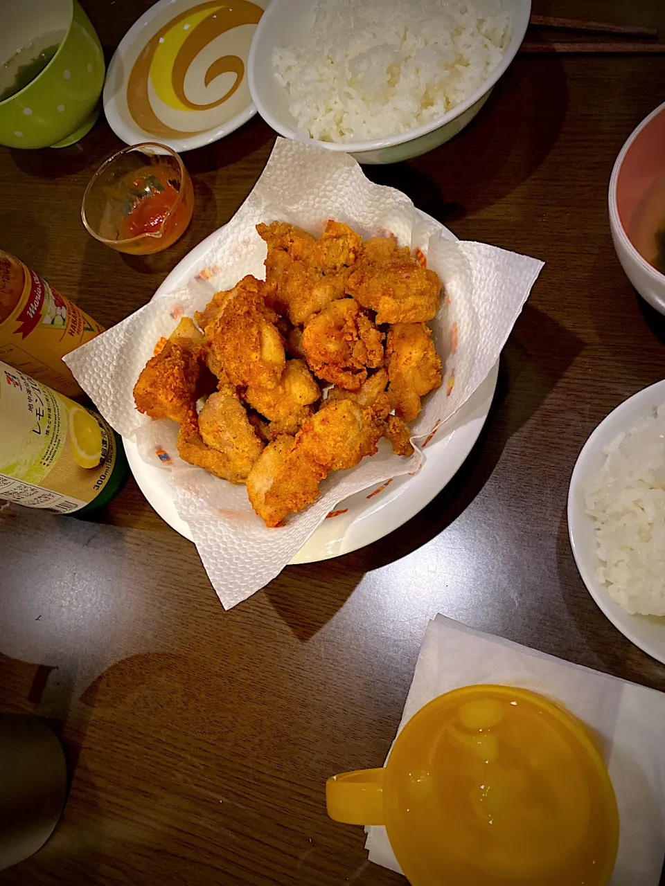 ガーリック塩鶏唐揚げ　わかめスープ|ch＊K*∀o(^^*)♪さん