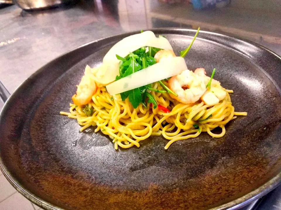 Aglio Olio, Shrimp|Lumír Seifertさん