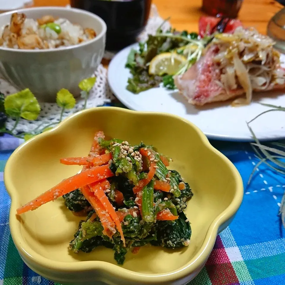 ほうれん草と人参のごま和え🥕|とまと🍅さん