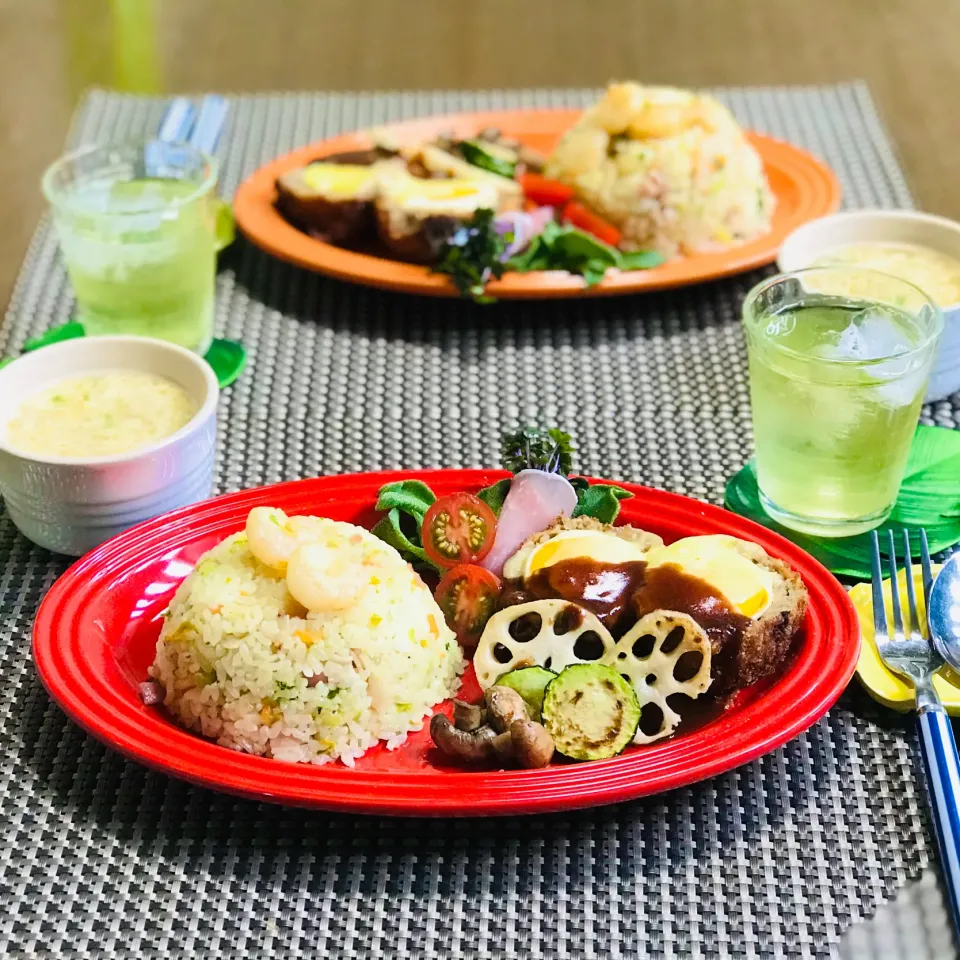 エビピラフとスコッチエッグのワンプレートランチ🍽|nailsbayさん