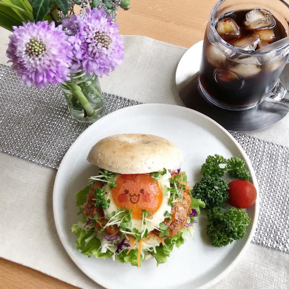 6/7❤︎照焼きチキン&半熟たまごベーグルサンド❤︎
🌱✨🌱✨|Makinsさん