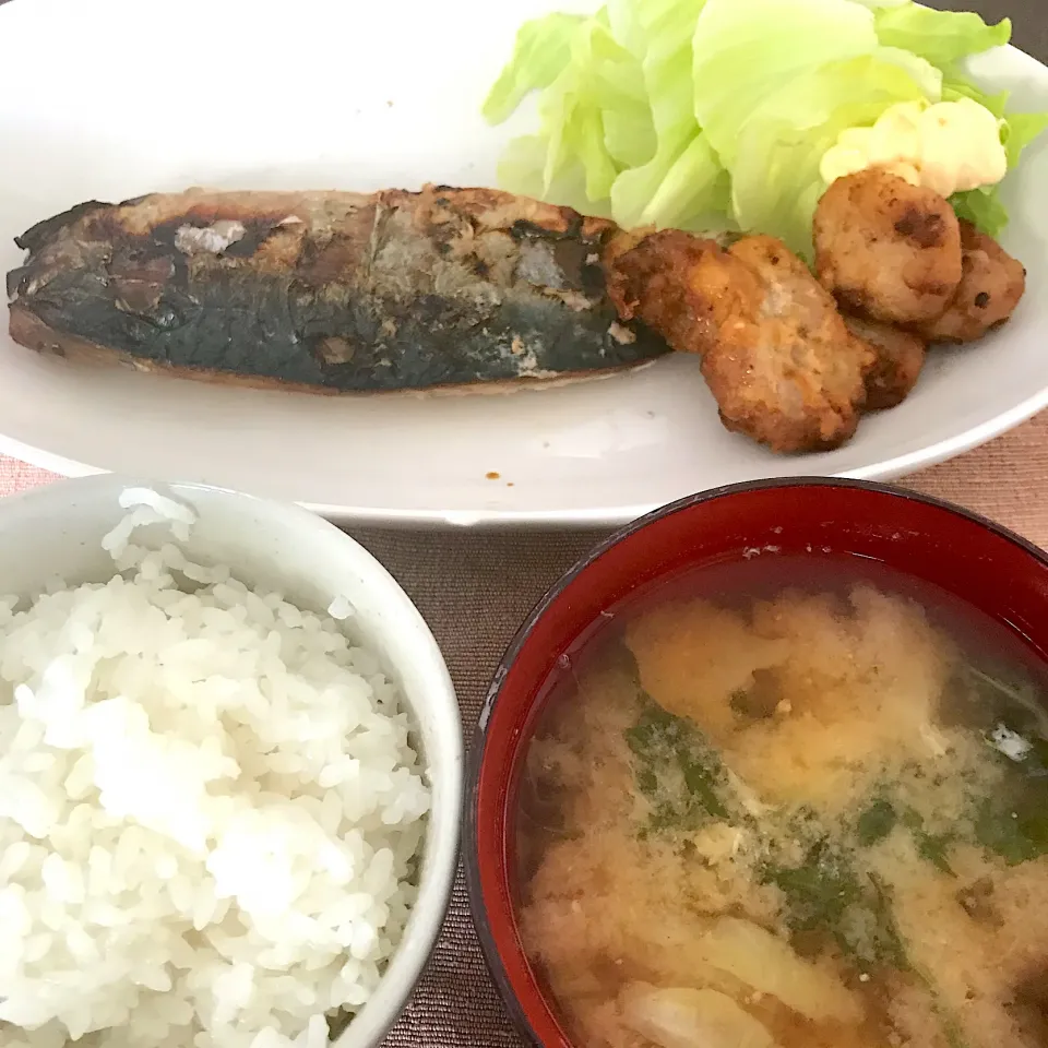 Snapdishの料理写真:鯖&唐揚げ定食|純さん