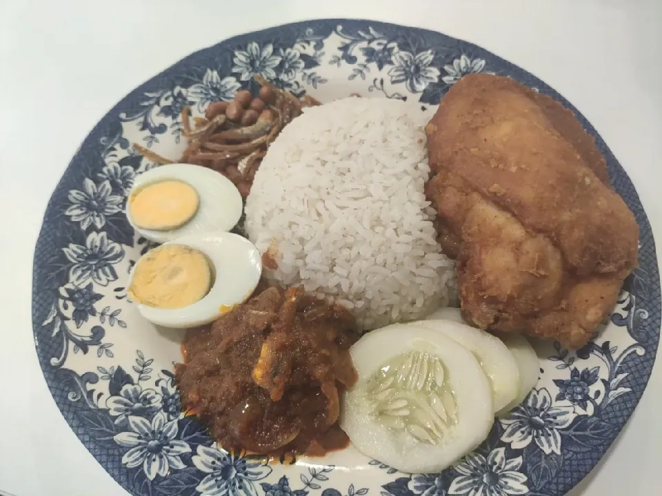 nasi lemak with fried chicken|yishanさん