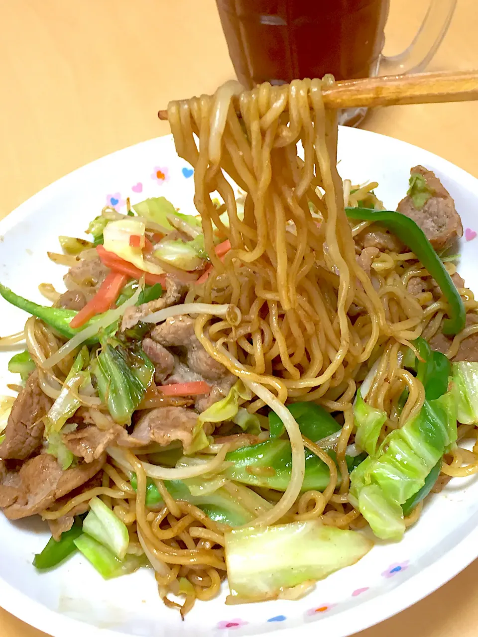 単身赴任中の男飯(定番！焼きそば)|おおもりの星さん