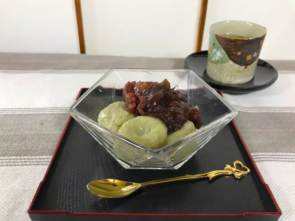 豆腐入り自家製抹茶の白玉団子|デジタルパーマさん